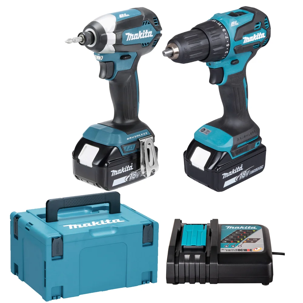 Makita zestaw combo DHP490+DTD153, 2 aku 5,0Ah, ładowarka, walizka DLX2537TJ